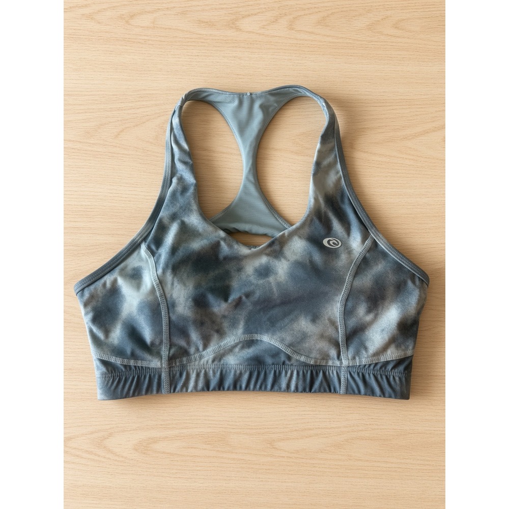 Rip Curl VaporCool Womens Sports Bra Blue Grey Tie Dye Racerback Activewear